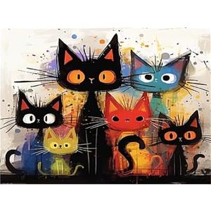 Cat Paint by Numbers Kits for Adults,Easy Adult Painting by Number on Canvas for Beginner, DIY Watercolor Painting for Gift Home Decor Relax. (cat)