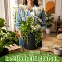 8 Inches Plant Pot for Plants Recycled-Based Composite Flower Planter with Drainage Holes and Saucers Durable Modern Pot for Indoor Outdoor Garden Plants and Flowers