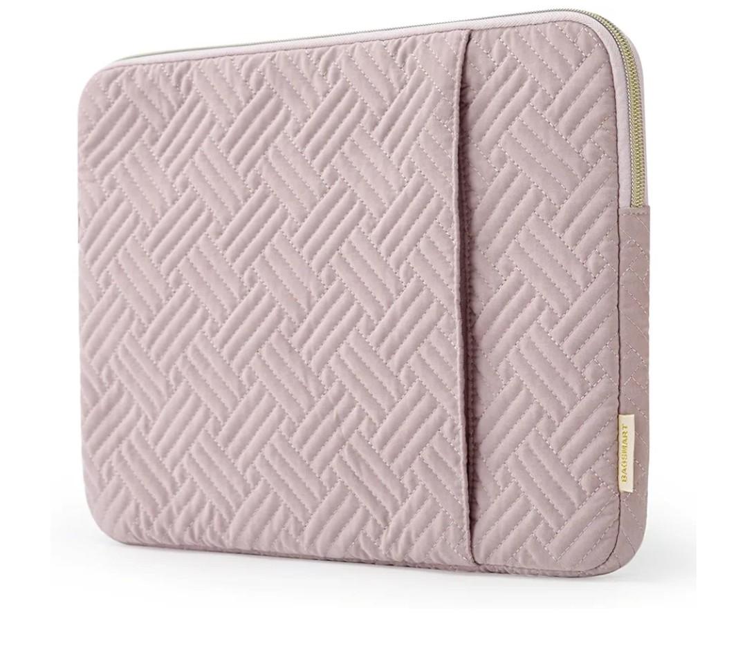 BAGSMART Laptop Sleeve Bag Compatible with MacBook Air/Pro, 13-13.3 inch Notebook, Compatible with MacBook Pro 14 Inch, MacBook Air M2 Sleeve 13 Inch, Repellent Protective Case with Pocket, Pink