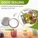 52Pcs Wide Mouth Canning Lids, Rings for Ball & Kerr Mason Jar Lids with Bands - Food Grade with Silicone Airtight Seal Split-Type Metal Large Ball Lids (86mm)