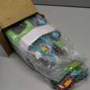 9 in 1 Dinosaur Toys for Boys, Dinosaur Transport Truck with 8 Pull Back Dino Cars, Toys for 3 4 5+ Year Old Toddlers, Birthday for Grandkids, Blue Green