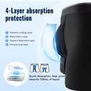 Incontinence Underwear for Men Washable with Front Fly Mens Incontinence Underwear with Front Absorbent 150ML Leak Proof Underwear for Men Reusable Mens Incontinence Boxer Briefs 2 PCS Black, X-Large