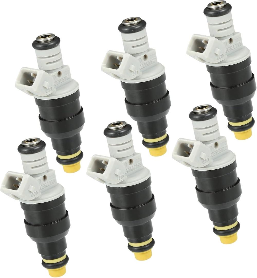 Fuel Injector No.E59E-9F593-A1A/E67E-9F593-B1B Fuel Injection Nozzle for Ford F-150 1987-1990 4.9L for Ford Bronco 4.9L 1987-1990 Gray 6 Pcs Auto Replacement Parts