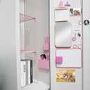 20 PCS Locker Accessories with 2 Locker Shelf, Pink Locker Decoration for Girls, Back to School Essentials Magnetic Locker Organizer, Mirror, Whiteboard, Pen Holder, Magnetic Picture Frame and Magnets, Small