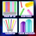 Bedwina Inflatable Light Sabers for Kids - (Pack of 12) 35-inch Neon Color Blow-Up Toy Saber Swords, Party Favors, Goodie Bags, Star Galaxy Theme Birthdays & Prize Toys