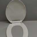 Elongated Toilet Seat with Slow Close & Quiet Close, 19 Inch Never Loosen Durable Lid, Polypropylene Easy to Install & Clean, White