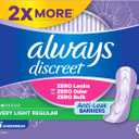 Always Discreet Incontinence Panty Liners for Bladder Leaks, Size 2, Very Light Absorbency, 120 Count