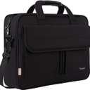 Taygeer Laptop Bag 15.6 Inch, Business Briefcase Gifts for Men Women, Water Resistant Messenger Shoulder Bag with Strap, Premium Office Bag, Carry On Laptop Case for Notebook/Computer/Laptop, Black
