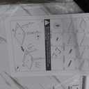 FurnitureR Dining Table 62.9 Inch for 4-6 Person with Sturdy Faux Marble Print Tabletop and Metal Steel Legs, Stylish Rectangular Functional Table for Kitchen Dining Room, Marble White