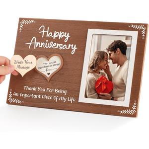 Cituarko Anniversary Wedding Gifts for Couples, Anniversary Picture Frame for Her Him Boyfriend Girlfriend Wife Husband, Bridal Shower Gifts Wood Picture Frame Holds One 4x6 Inches Photo