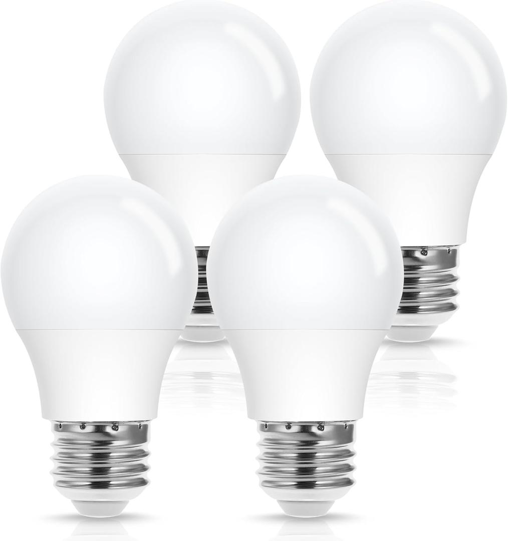 EvaStary A15 LED Ceiling Fan Light Bulbs 40W Equivalent, A15 LED Light Bulb 5000K Daylight White, E26 Small Light Bulb for Refrigerator, Ceiling Fan, Appliance Bulb, Bedroom, Non-Dimmable, 4 Pack