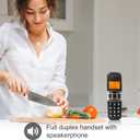 Ornin D1004 Cordless Phone for Home, ECO Technology, 1.6 Amber LCD Display, Caller ID, Big Buttons, Speakerphone(Twin Pack)