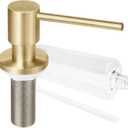 Deck Mounted Brass Kitchen Sink Soap Dispenser or Lotion Dispenser with 17OZ Above The Sink Refillable Bottle(Brushed Gold)