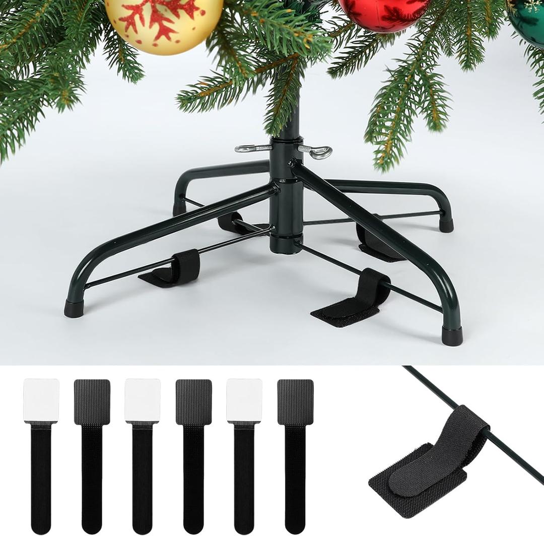12 Pcs Christmas Tree Anchor Stand Accessories Christmas Tree Wall Anchor for Cats No Drill Anti Tip Adhesive Safety Peel Stick to Childproofing Anchors for Pet Xmas Proofing to Prevent Falls