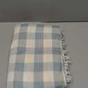 Laolitou Checkered Tablecloth Rectangle Washable Buffalo Plaid Table Cloth with Tassel Cotton Linen Gingham Table Cover for Picnic Kitchen Dining Room, Blue, 86 Inch (86" x 55" (Rectangular))