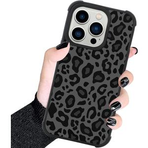 KANGHAR Case Compatible with iPhone 14 Pro Max,Black Leopard Design,Tire Texture Non-Slip +Shockproof Rugged TPU Protective Case for iPhone 14 Pro Max 6.7 Inch (2022) Leopard Pattern