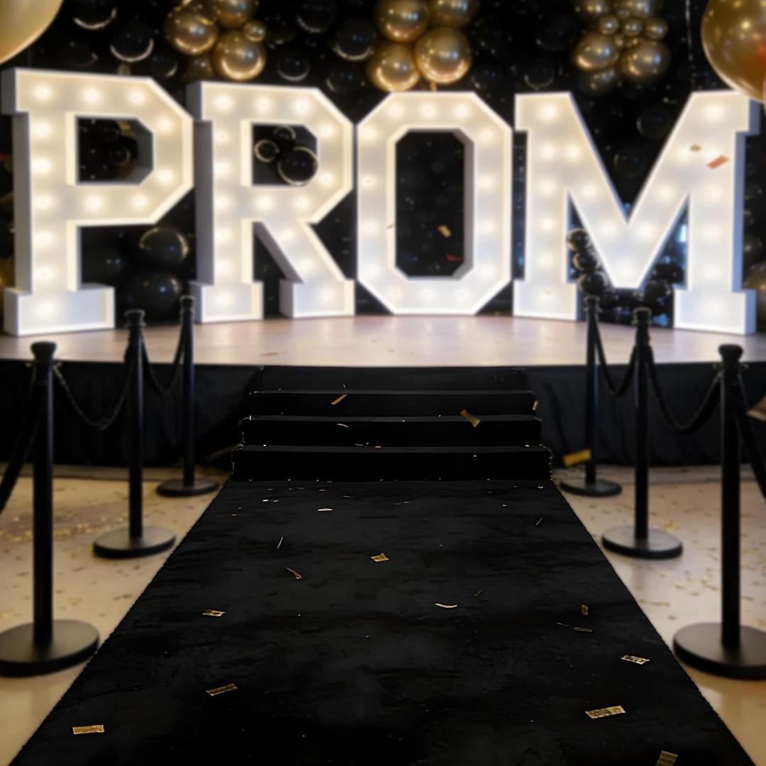 3ftx10ft Black Carpet Runner for Party, 450GSM Extra Thick | Non-Slip,TPR Rubber,Indoor&Outdoor,Hollywood&Oscars Runway,Weddings,Proms,Award Ceremonies,Home Parties,Easy Clean,Reusable