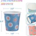 SIUQ 300 Pack 3 oz Paper Cups, Disposable Bathroom Cups, Small Mouthwash Cup, Hot/Cold Beverage Drinking Cups, Mini Paper Cups for Bathroom, Birthday Party, Travel, Events, Picnic, BBQ (Daisy)