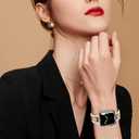 Designer Band with Charms Decor Compatible with Apple Watch Band 38mm 40mm 41mm 42mm 44mm 45mm 46mm 49mm Women Men, Stylish Silicone Sport Wristbands for iWatch Series 11 10 9 8 7 6 5 4 3 2 1 SE/3 Ultra 2/3 (walnut/Black/Pink with Crown)