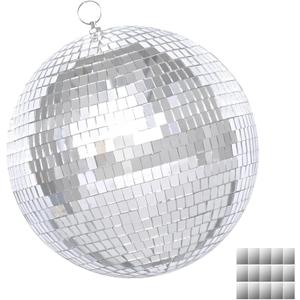 12inch Disco Ball Mirror Balls Large Hanging Disco Balls for Party Decorations, Weddings, Events, (12inch Disco Ball x 1pc, Replacement Mirror x 15pcs)