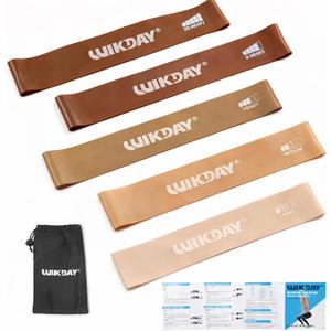 WIKDAY Resistance Bands for Working Out Exercise Loop Bands Workout Bands Set for Men Women Body Stretching, Crossfit Training, Home Workout, Physical Therapy, Booty Legs, Set of 5