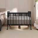 Dream On Me Carson Classic 3-in-1 Convertible Full-Size Baby Crib in Black, GreenGuard Gold & BSA, 4 Mattress Heights, Converts to Day & Toddler Bed, Locking Wheels, Classic Nursery Design