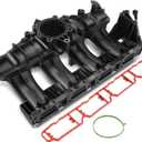 A-Premium Engine Intake Manifold Assembly W/Gasket & O-Ring [DOHC, 4Cyl 2.0L] Compatible with Audi A3 Quattro A3 2006-2008, A4 Quattro A4 2005-2009, TT Quattro, TT & VW Eos, GTI, Jetta, Passat