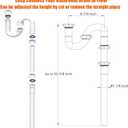 Bathroom Sink Drain Kit,for Most 1-1/4 Bathroom & Kitchen Sink Drain Repair,1-1/4 P Trap or S Trap Sink Plumbing Kit,Sink Pipe Replacement Parts