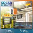 Solar Bug Zapper Outdoor, PhatroyYee Mosquito Zapper 4500V, Waterproof Portable Fly Zapper, Rechargeable Electric Mosquito Killer, Cordless Fly Insect Mosquitos Trap for Patio Yard Home Garden Camping