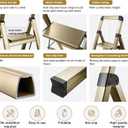 Step Ladder 5-Step Champagne Gold Finish Aluminum Folding Step Ladders,Anti-Slip Max 330 lbs