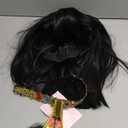 14 inch Black Straight Bob Wig with Bangs + Snake Headpiece + Necklace Short Black Bob Wigs for Women Costume Heat Resistant Synthetic Bangs Wig for Halloween Cosplay Daily Use(4 Pcs Set)