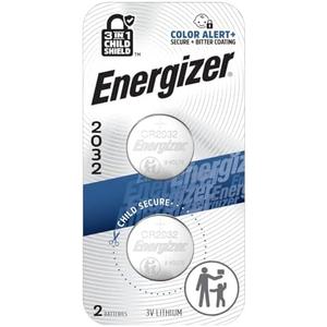 Energizer 2032 Batteries (2 Pack), 3V Lithium Coin Batteries with 3-in-1 Child Shield, Set of 10