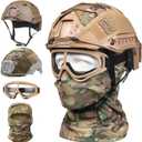 SANYETS Airsoft Helmet, Tactical Fast Helmet with Helmet Cover, Airsoft Balaclava Mask, Army Costume Adults, Airsoft Tactical Protection Gear