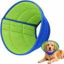 Soft Dog Cone Collar to Stop Licking After Surgery, Comfy Dog Cone Alternative for Large Medium Small Dogs/Cats, Adjustable Washable E-Collar for Spay Neuter Recovery and Neck Protection (Green)