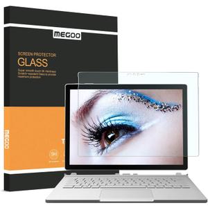 Megoo Screen Protector for Surface Book 2 13.5 Inch, Tempered Glass/Blue Light Blocking/High Sensitive, Full protection for Microsoft Surface Book