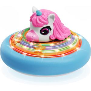 Hover Soccer Ball for Kids Indoor Toys for Girls Age 6, 7, 8, 9, 10, 11, 12 Year Old, Girl Birthday Gifts Unicorn Toys, Rechargeable Air Floating Soccer Toy with LED Lights Foam Bumper