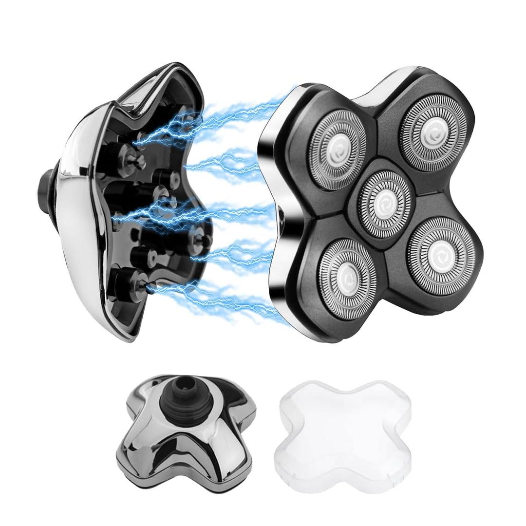 Upgrade Universal Head Shaver Replacement Heads Compatible with Freebird Shaver, Full dual blade ring design Replacement Heads For Wyklaus Head Shavers for Bald Men (Silvery)