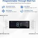 8" Room to Room Fan with Remote, Reversible Through Wall Fan for Quietly Circulating Air, 320 CFM Through the Wall Fan with Temperature Control, Durable Build Quality, In Wall Fan for Closet, Laundry