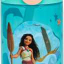 Zak Designs Disney Moana Sage Kids Water Bottle For School or Travel, 16oz Durable Plastic Water Bottle With Straw, Handle, and Leak-Proof, Pop-Up Spout Cover (Moana, Maui)