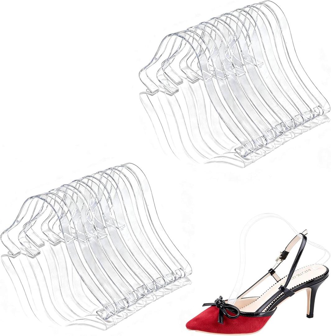 50PCS Acrylic Sandal Shoe Display Store Retail Display Rack, Clear Shoe Shape Holder, Acrylic Shoes Tree for Sandals, Heels, and Flats