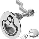 Heavy Duty 316 Stainless Steel Boat Cam Latch, Marine Flush Hatch Pull with Back Plate and Screw