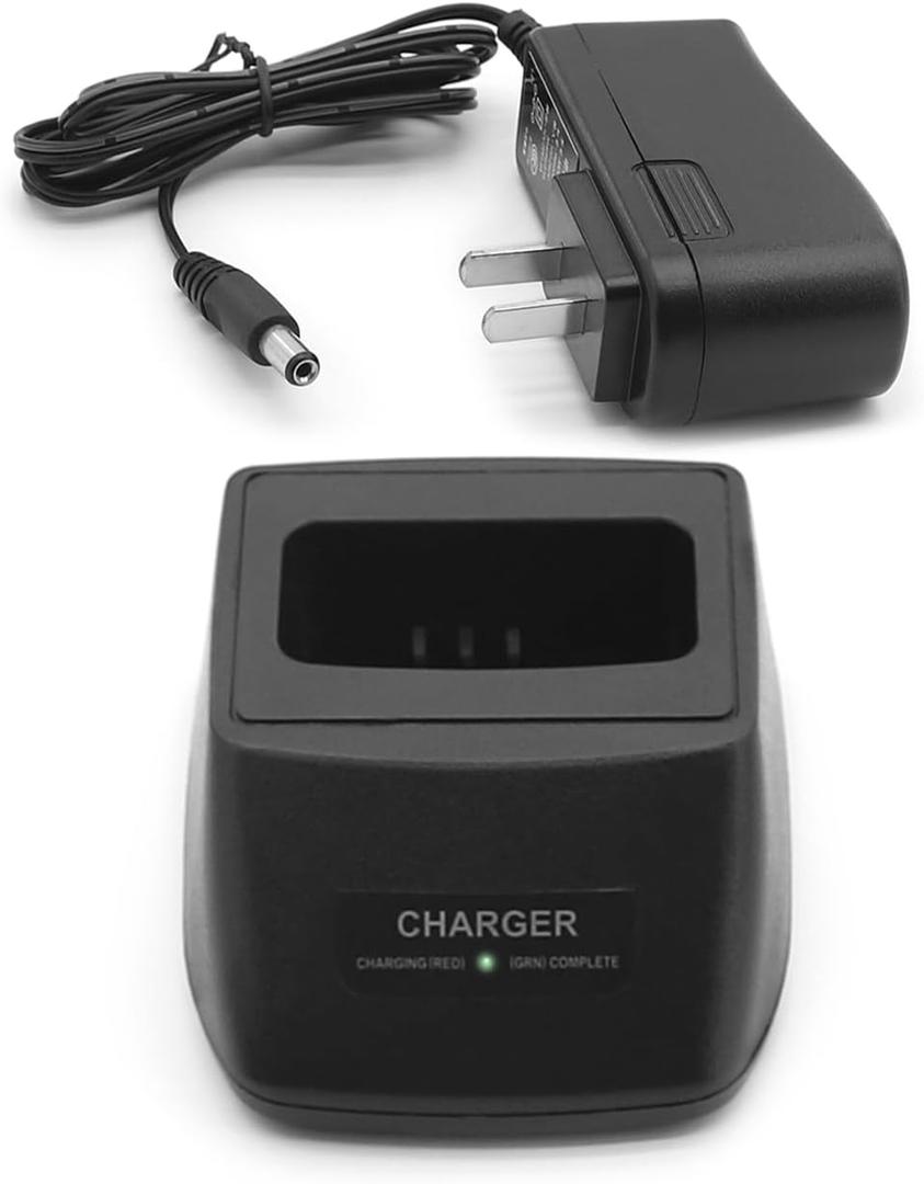 Rapid Desktop Charger Compatible with Icom Radio IC-T7 IC-T7H IC-W32A IC-Z1A IC-T22 IC-T42 IC-W31 Ni-MH Ni-CD Li-ion Battery Charging Dock Cradle Base Drop-in Charge Unit