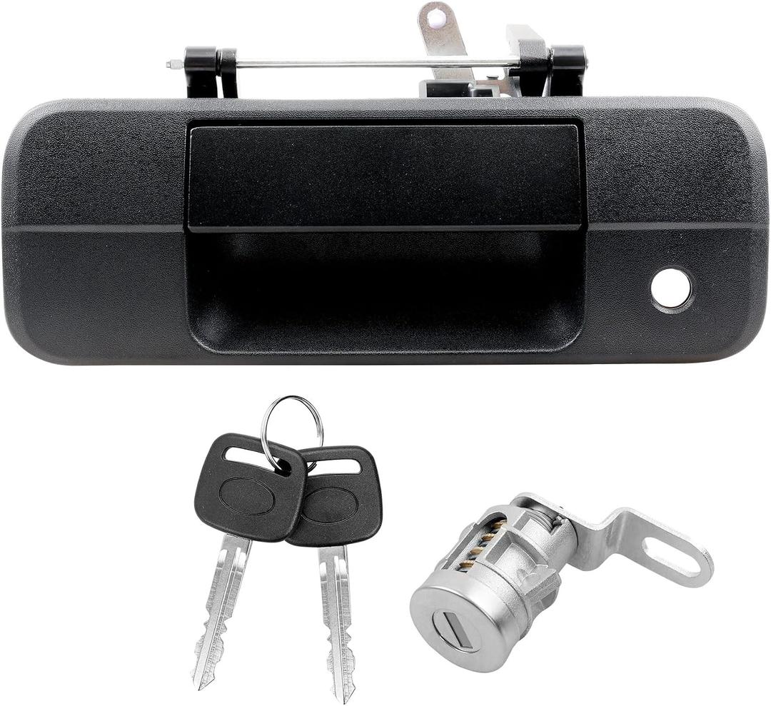 81213 Upgarde Metal Tailgate Handle Compatible with 2007-2013 Toyota Tundra, Liftgate Latch Handle with Key Lock Cylinder, Replaces# 69090-0C040, 690900C040