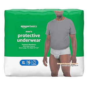 Amazon Basics Maximum Absorbency Incontinence Underwear for Men with Leak Protection and Odor Control, X-Large, 16 Count (Pack of 3)