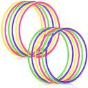 Sratte 8 Pcs Color Hoop Detachable Adjustable Exercise Ring Plastic Hoop for Gymnastics Dog Agility Equipment Party Decor, 4 Colors(32 Inch,Classic Colors)