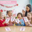 Valentines Day Cards for Kids School, Bear Designs of Valentine Cards with 24 Crads & 24 Bear squishies for Valentine's Day Kids Classroom Gifts Exchange Party Favors for Boys Girls