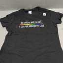Funny Be Careful Who You Hate Gay Pride Lesbian Rainbow T-Shirt (Small, Black)