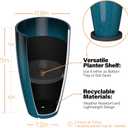 ZMTECH 21 Inch Tall Plant Pots for Indoor & Outdoor Use Set of 2, Large Plastic Planters with Removable Tray for Outside with Drainage Holes for Front Porch Patio Garden, Dark Teal Blue