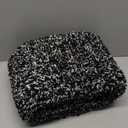 Yimobra Black and White Bathroom Rugs Non Slip Washable 36x24, Ultra Soft and Water Absorbent Bath Mats, Plush Fluffy Shower Mat Outside, Luxury Microfiber Thick Matts for Bathroom Floor/Tub