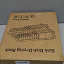 MAJALiS Dish Drying Rack Over The Sink, Expandable Stainless Steel Dish Drainer for Small Kitchen Counter Space Saving, RV Compact Plate Strainer In Silver Metal with Hanging Adjustable Utensil Holder